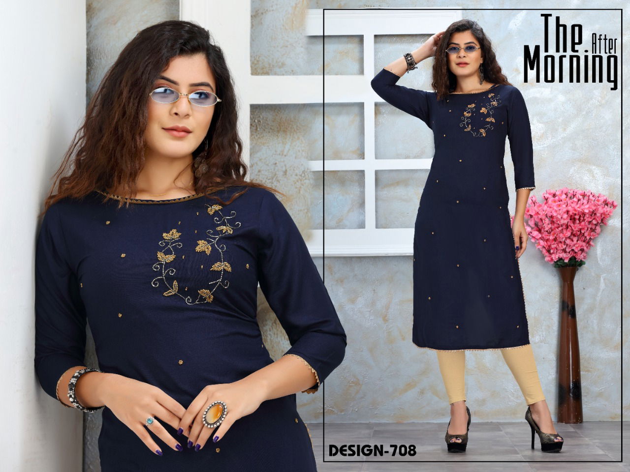 Flory Ethnic Wear Designer Rayon Embroidery Kurti Collection